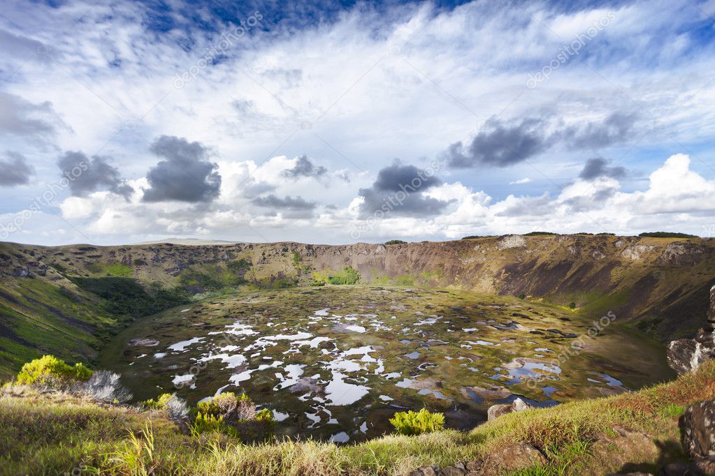 Old crater in Easter Island