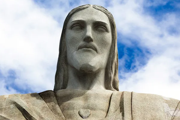 Tvář sochy Krista Spasitele v rio de Janeiru — Stock fotografie