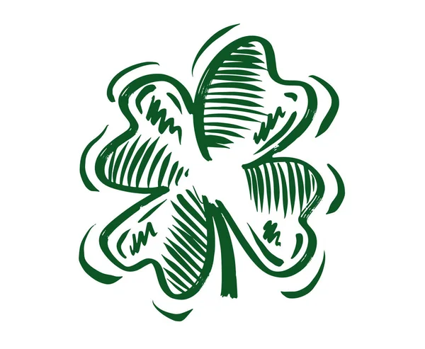 Patricks Day Retro Style Emblems Leaf Clover — 스톡 벡터