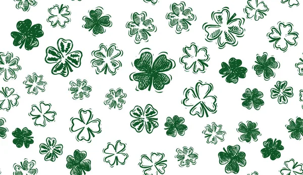 Patricks Day Festlicher Hintergrund Mit Fliegendem Klee — Stockvektor