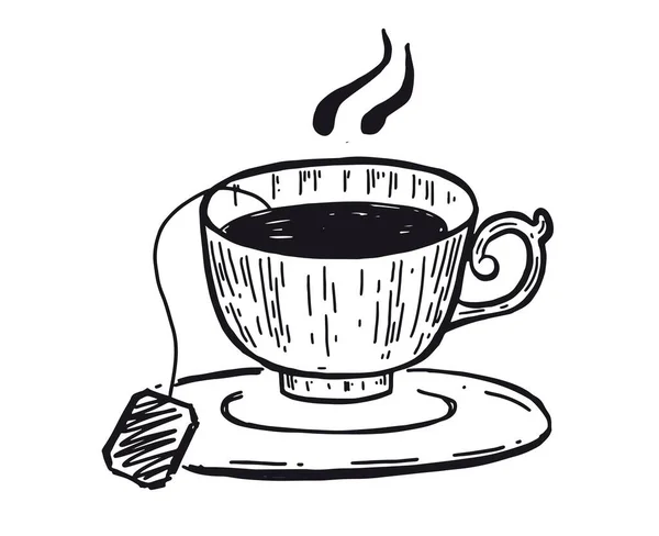 Bir Fincan Çay Çizimleri — Stok Vektör