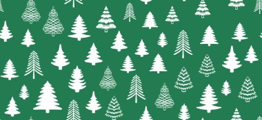 Christmas tree pattern,, Hand drawn illustrations.