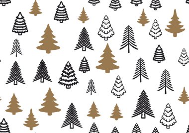 Noel ağacı deseni, el çizimleri..