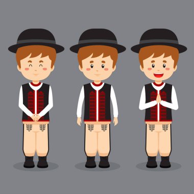 Çeşitli İfadeye sahip Slovakya Karakteri