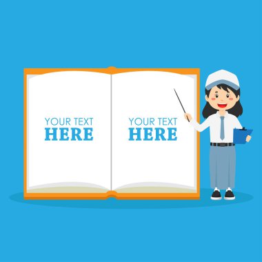 Şirin Öğrenciyle Boş Not Defteri Şablonu