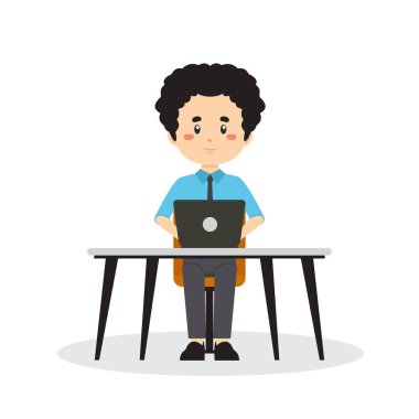 İşadamı Laptop ile Serbest Çalışma Masası