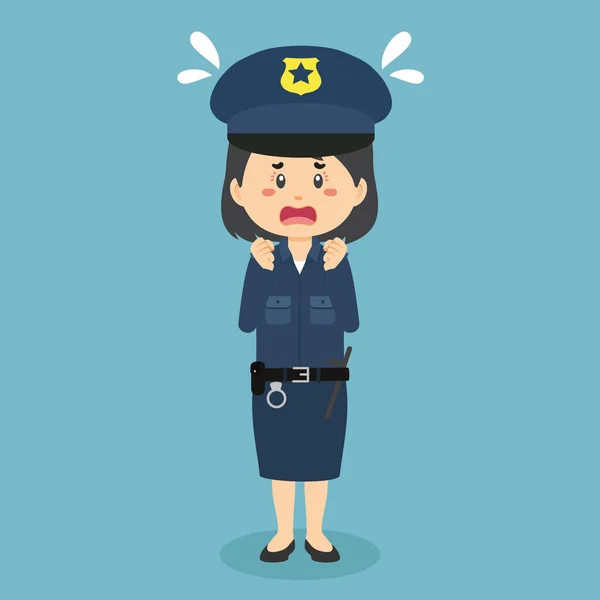 股票病媒混乱的女警察 — 图库矢量图片