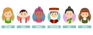 Set Girl Avatars with Different Countries