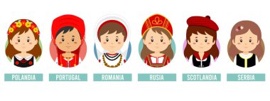 Set Girl Avatars with Different Countries