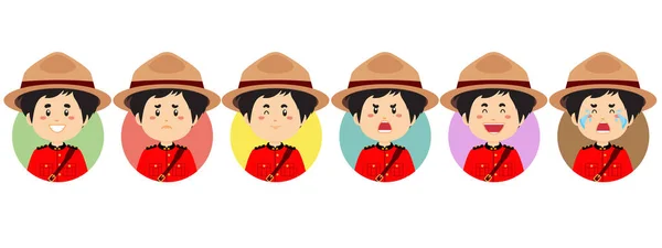 Καναδός Avatar Διάφορες Εκφράσεις — Διανυσματικό Αρχείο