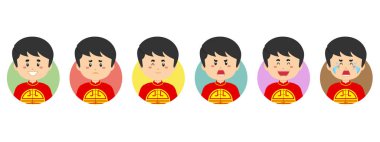 Çeşitli İfadeli Çince Avatar