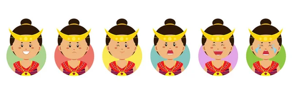 Timur Leste Avatar Com Várias Expressões — Vetor de Stock