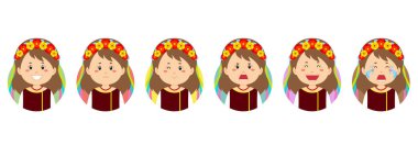 Çeşitli İfadeli Ukrayna Avatar 'ı