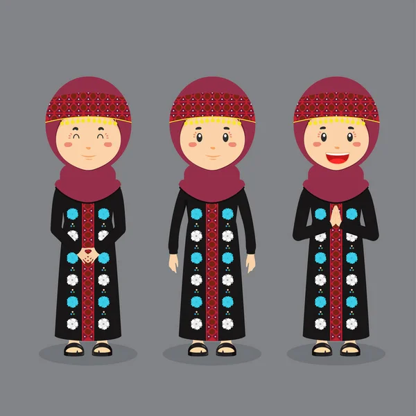 Jordania Character Various Expression - Stok Vektor