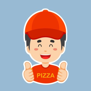 Mutlu Pizza Teslimatı Karakteri Yapıştırması