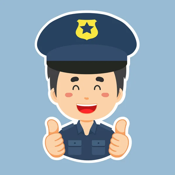 Happy Police Character Sticker — 图库矢量图片