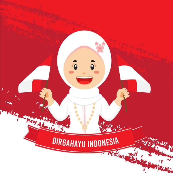 День Независимости Индонезии Характером — стоковый вектор