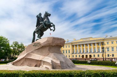 Rusya, Saint-Petersburg, 2021 Haziran 05: Bronz Süvari - Büyük Peter anıtı.