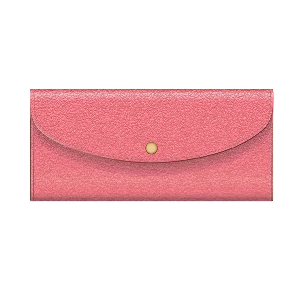 Leather purse pink. — Stock Vector