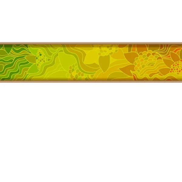 Rayures dorées, ornement floral . — Image vectorielle