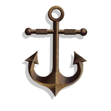 Metalik çapa, vektör.