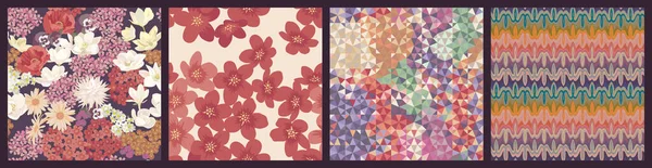 Fond Floral Sans Couture Avec Des Fleurs Colorées Lumineuses Modèle — Image vectorielle