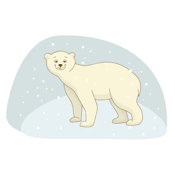 Small Polar Bear Vector Illustration — Stock Vector