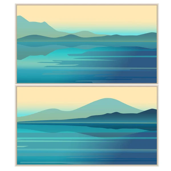 Abstract Landscape Set Vector Banners Minimalist Style — Stock Vector