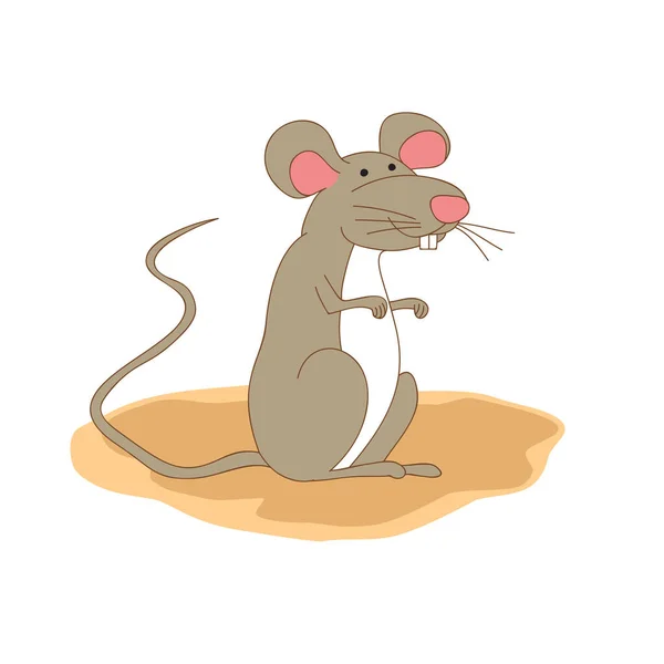 白い背景に隔離された小さなマウス 可愛いですネズミ — ストックベクタ