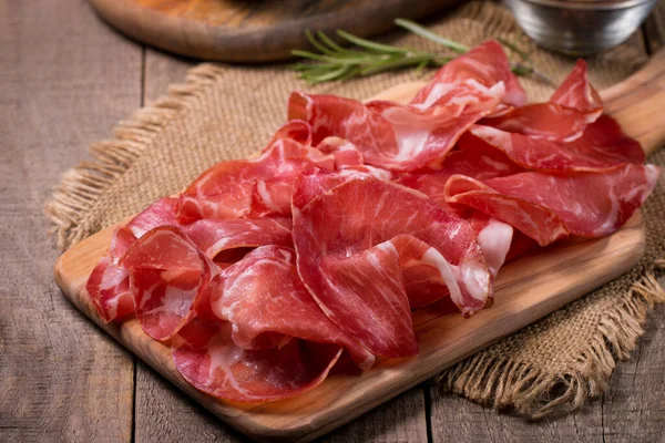 Italian Slices Coppa Capocollo Capicollo Cured Ham Rosemary Raw Food — Fotografia de Stock