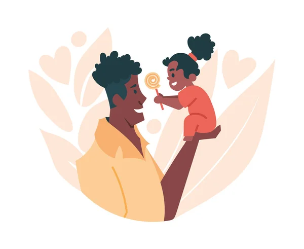 Sweet moments of fatherhood concept Stockvector