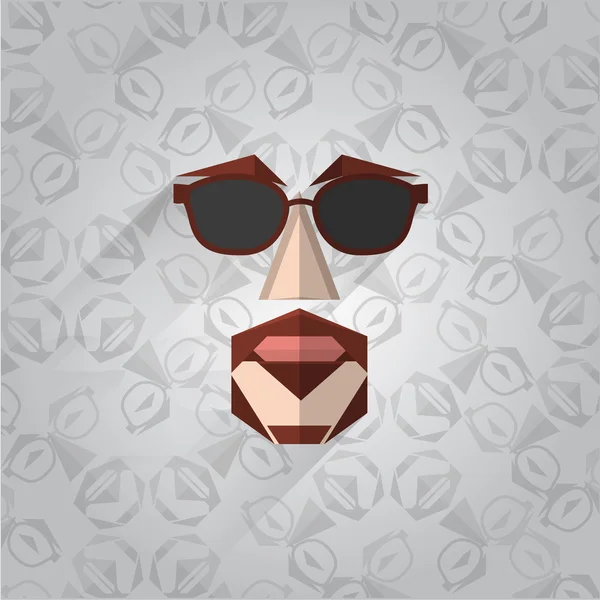 Illustration du visage hipster — Image vectorielle