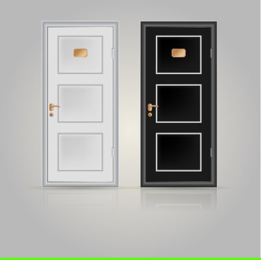 Illustration of closed doors clipart