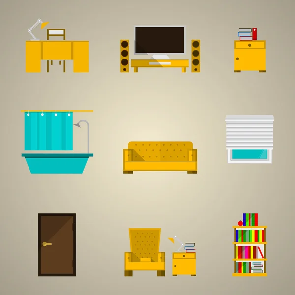 Icons for apartment — Stock Vector