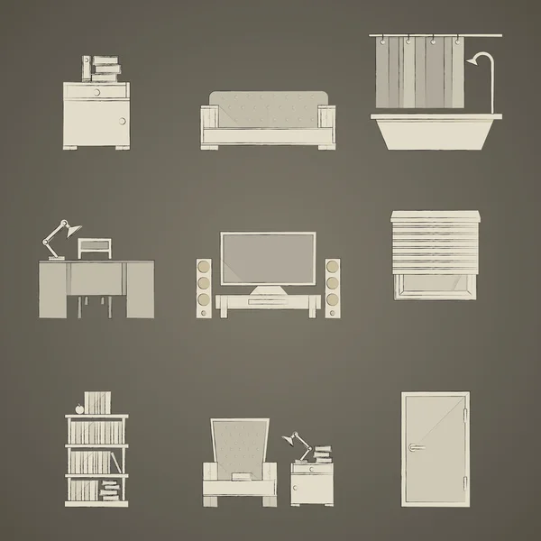 Iconos para apartamento — Archivo Imágenes Vectoriales