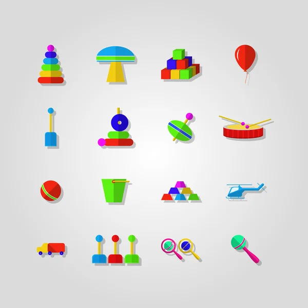 Icons for children toys — Stock Vector