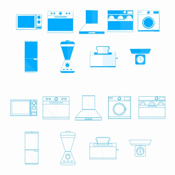 Ícones para equipamentos domésticos — Vetor de Stock