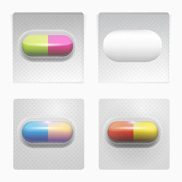 Illustration of colored pills — Stock Vector