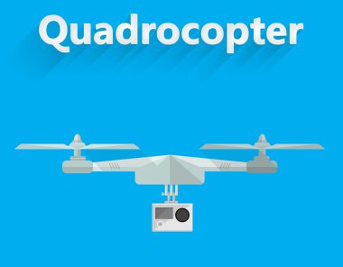 quadrocopter düz vektör çizim
