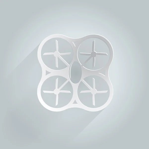 Flat vector icon for white quadrocopter — Stock Vector