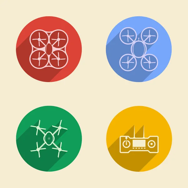 Iconos vectoriales coloreados para quadrocopter — Archivo Imágenes Vectoriales