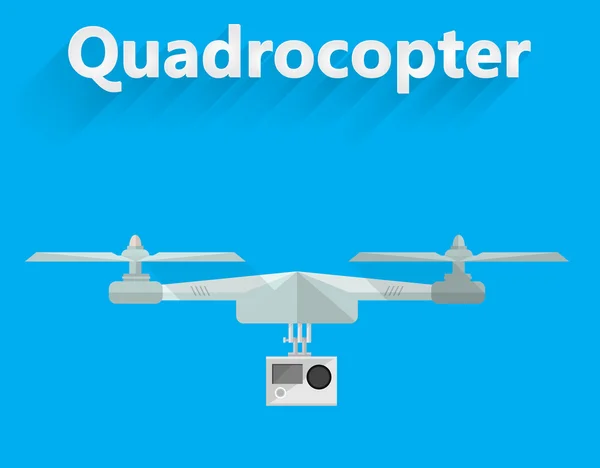 Platte vectorillustratie van quadrocopter — Stockvector