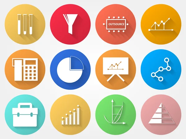 Vector cirkel pictogrammen voor outsource — Stockvector