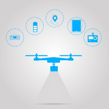 düz vektör çizim quadrocopter ile izleme