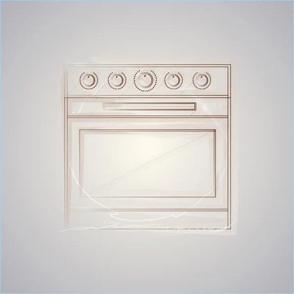 Sketch vector illustration of oven — Stock Vector