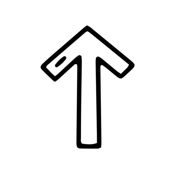 Up arrow line vector doodle simple icon — Stock Vector