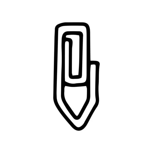Linha de clipe de papel vetor doodle ícone simples — Vetor de Stock