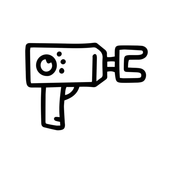 Percusión masaje pistola línea vector garabato simple icono — Vector de stock