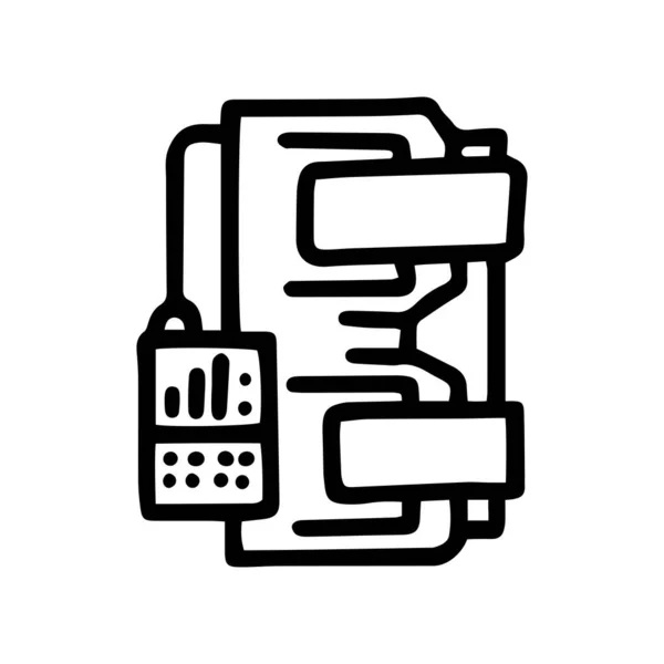 Membro massageador linha vetor doodle ícone simples — Vetor de Stock