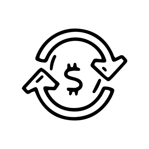 Linia wymiany walut wektor doodle prosty ikona — Wektor stockowy